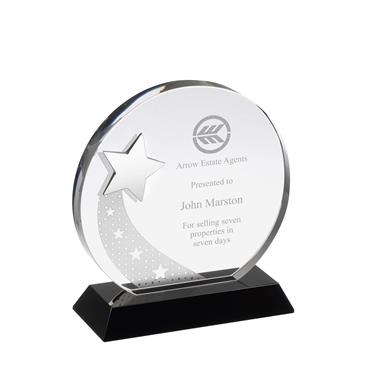 AC103 Engraved Crystal Star Award